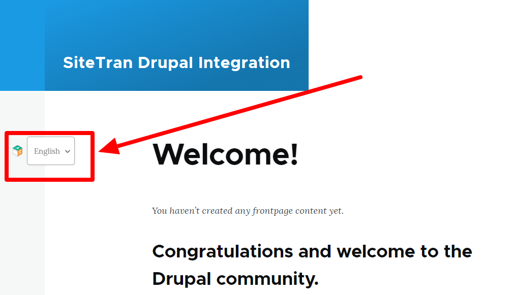 SiteTran Widget on Drupal website